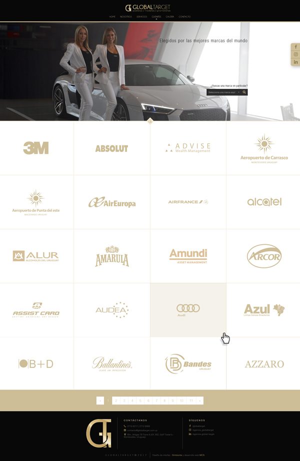 Diseño web sección clientes de Global Target