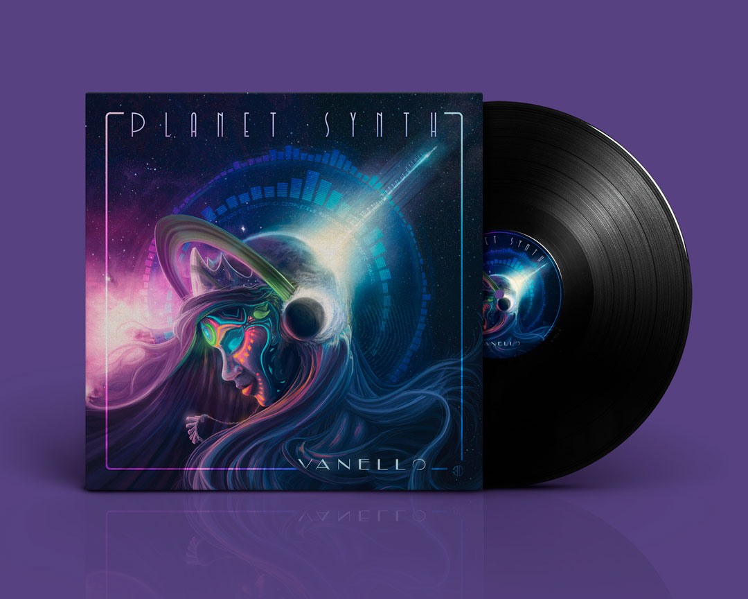 Visualización frontal del álbum Planet Synth en vinilo