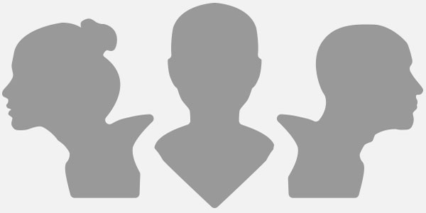 Silueta de tres personas en comunión, forma del logo
