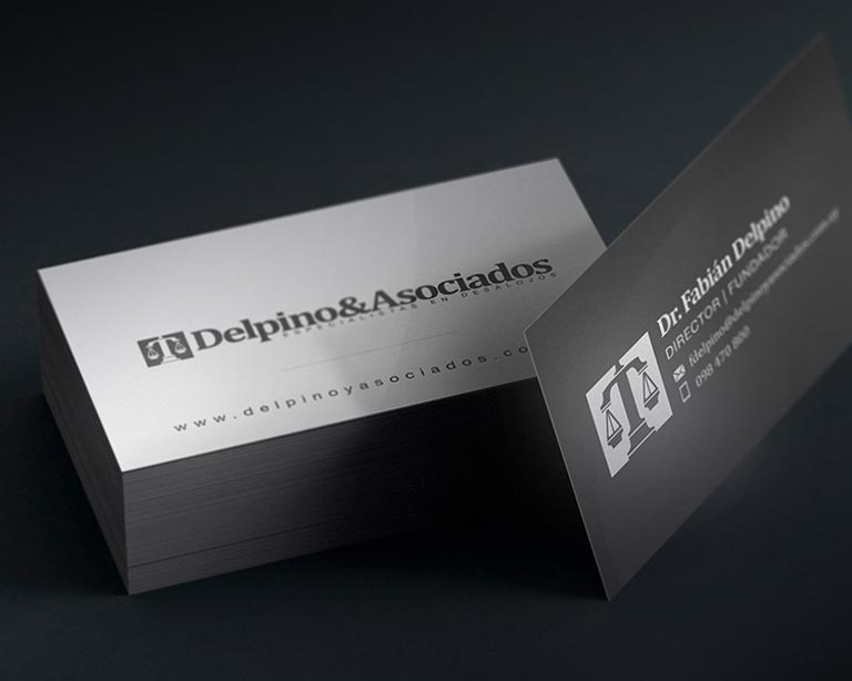 Fotomontaje de diseño de tarjeta personal para Delpino&Asociados