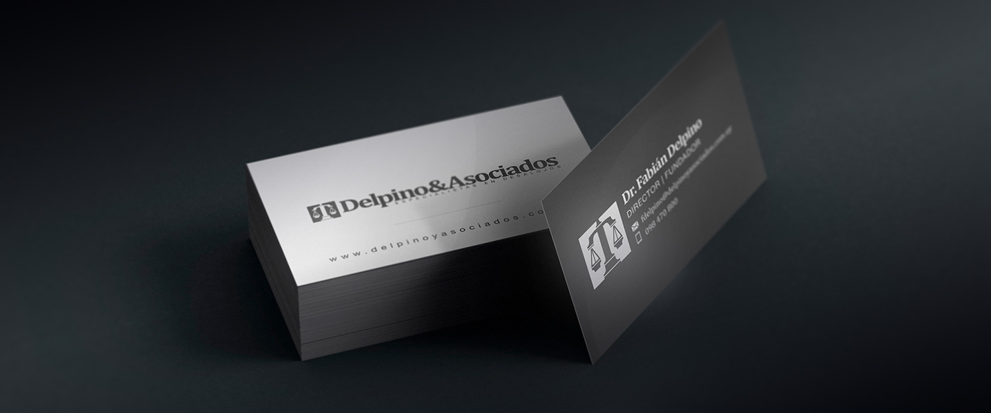 Fotomontaje de diseño de tarjeta personal para Delpino&Asociados
