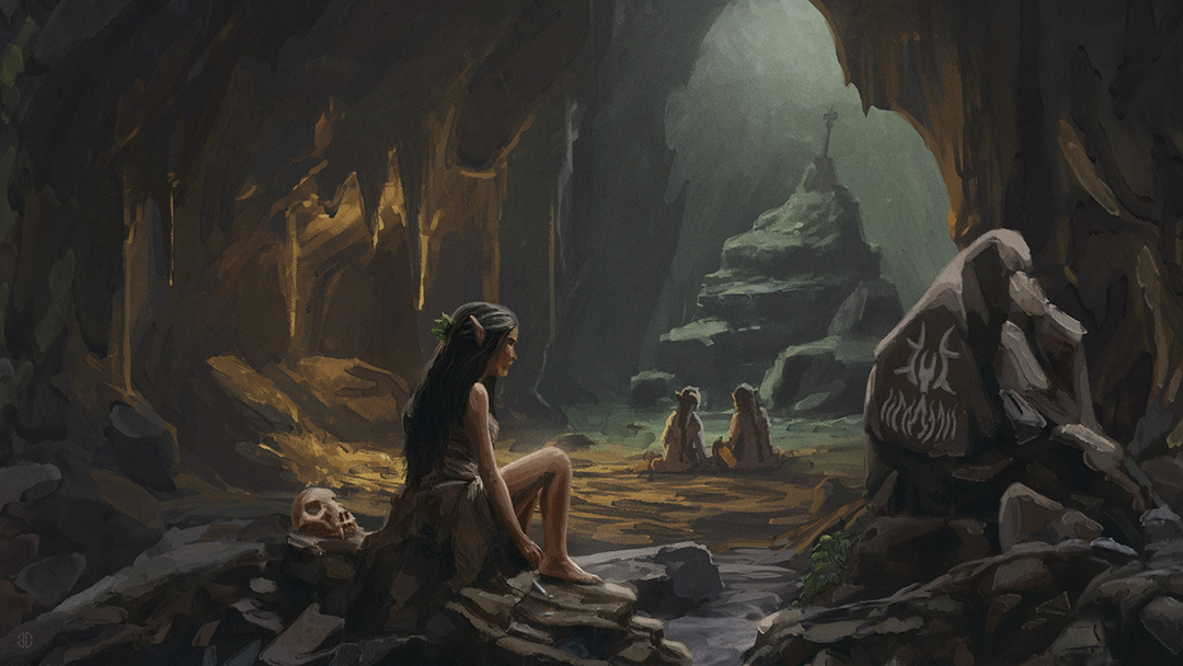 The girl in the cave