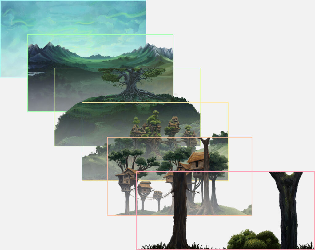 The video layers distanced