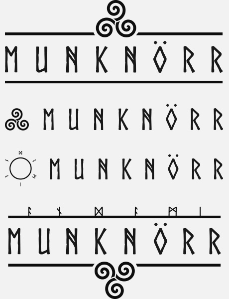 Munknörr's logo options